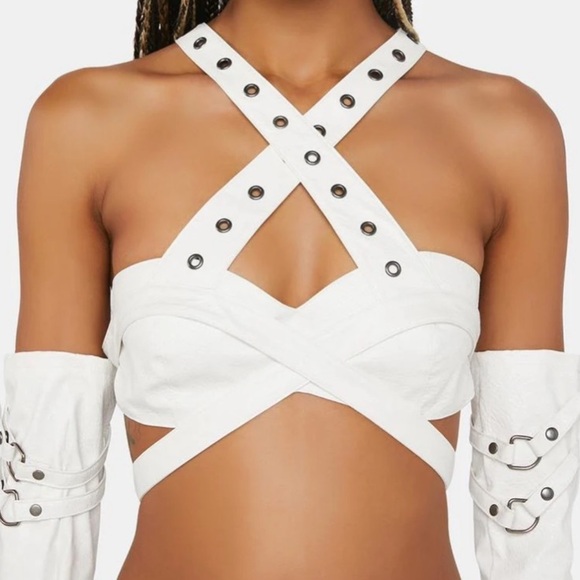 Dolls Kill Darker Wavs White Lace-Up Set - Picture 7 of 8